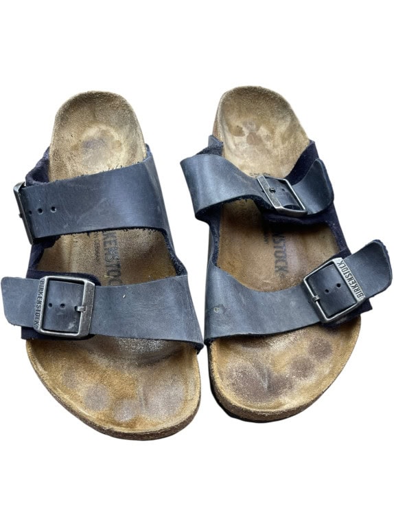 BIRKENSTOCK Σανδάλια Δερμάτινα Casual Με Λογότυπο Μαύρο Unisex 40