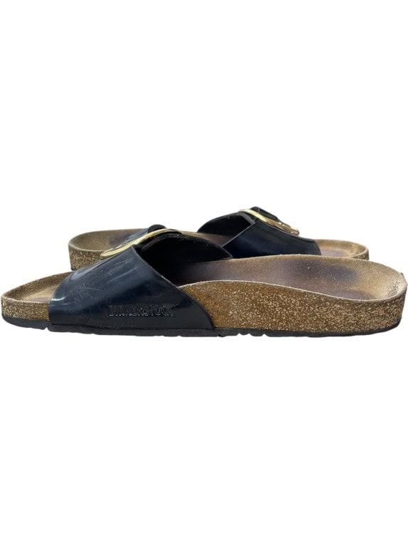 BIRKENSTOCK Σανδάλια Δερμάτινα Casual Με Λογότυπο Μαύρο Γυναικείο 44