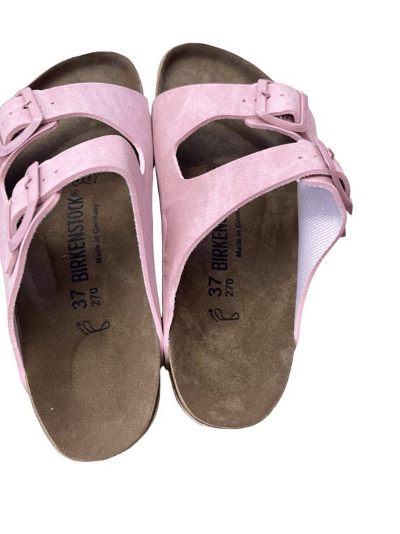 BIRKENSTOCK DOUBLE STRAP SANDALS BROWN PINK WOMEN PRE OWNED EU 37