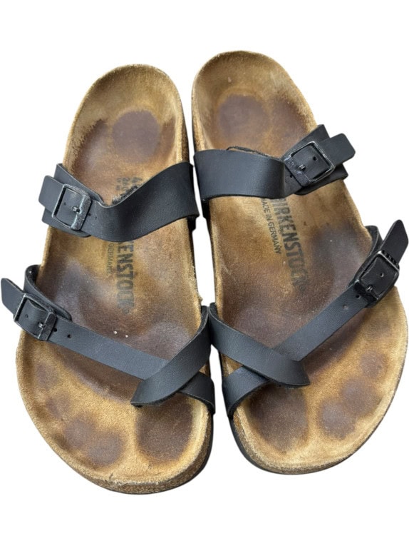 BIRKENSTOCK SANDALS MINIMAL BLACK UNISEX PRE OWNED EU 40