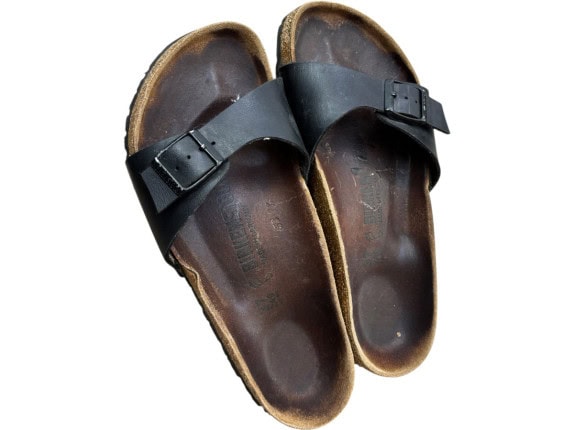 BIRKENSTOCK SLIDES MINIMAL BLACK UNISEX PRE OWNED EU 37