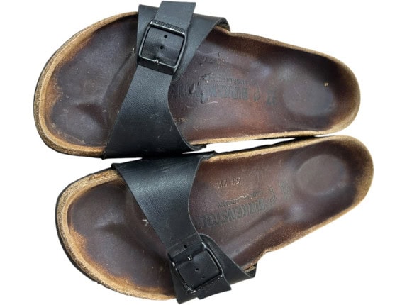 BIRKENSTOCK SLIDES MINIMAL BLACK UNISEX PRE OWNED EU 37
