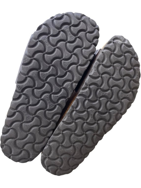 Birkenstock Slide Sandals Classic Buckle Leather Brown Unisex EU 36