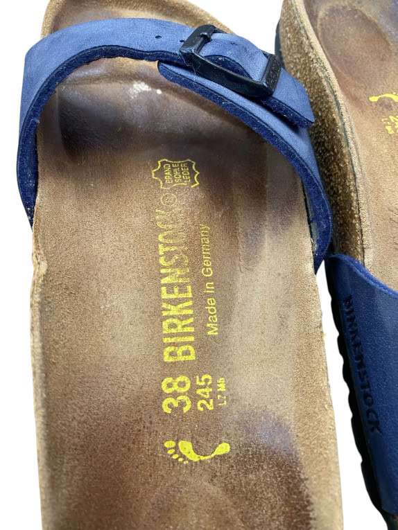Birkenstock Σανδάλια Slide Classic Buckle Δερμάτινα Μπλε Unisex EU 38