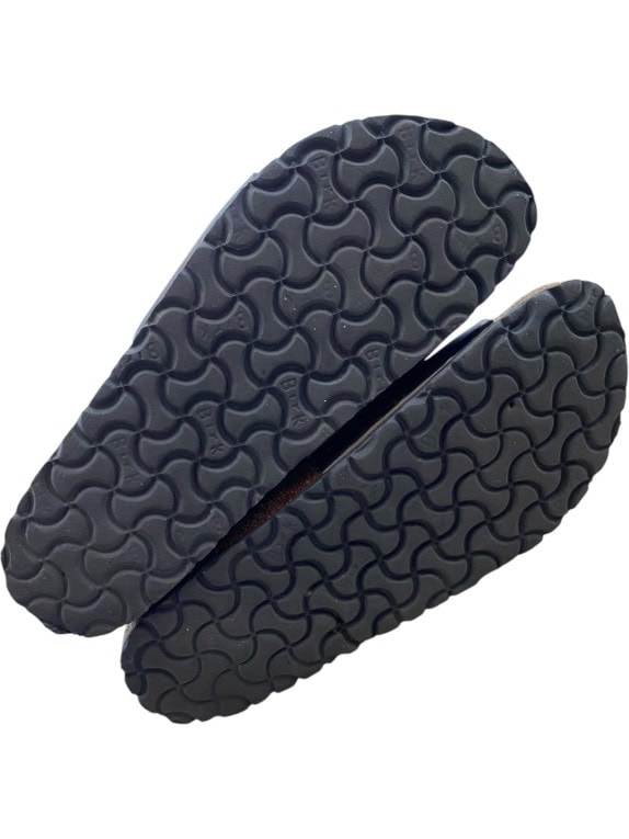Birkenstock Σανδάλια Slide Classic Buckle Δερμάτινα Μεταλλικό Γκρι Unisex EU 40