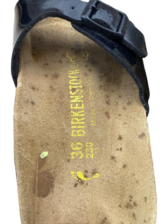 Birkenstock Σανδάλια Slide Classic Buckle Patent Δερμάτινα Μαύρο Unisex EU 36