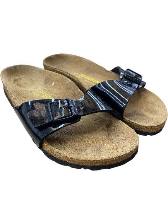 Birkenstock Σανδάλια Slide Classic Buckle Patent Δερμάτινα Μαύρο Unisex EU 36