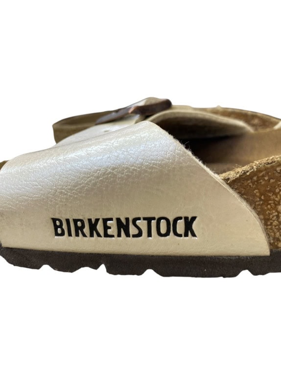 Birkenstock Σανδάλια Slide Διπλό Λουράκι Cream Δερμάτινα Unisex EU 37
