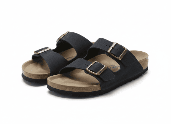 BIRKENSTOCK SANDALS MINIMAL BLACK MEN PRE OWNED EU 38