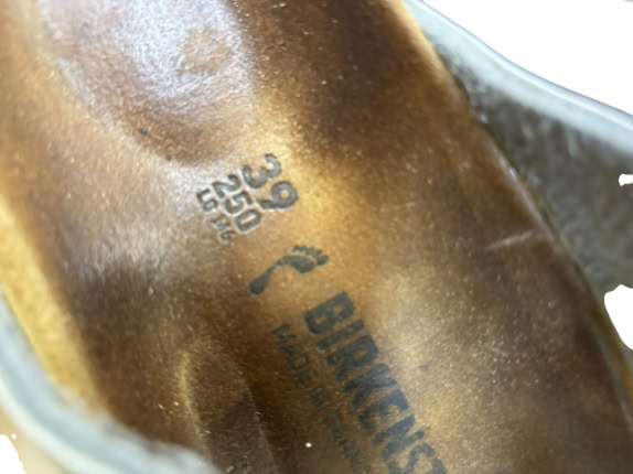BIRKENSTOCK SANDALS MINIMAL SILVER UNISEX PRE OWNED EU 39