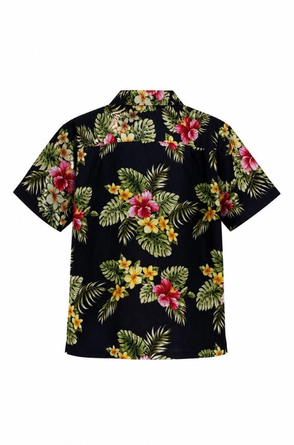 BISCUIT HAWAIIAN SHIRT FLORAL BLACK MEN PRE OWNED XXL