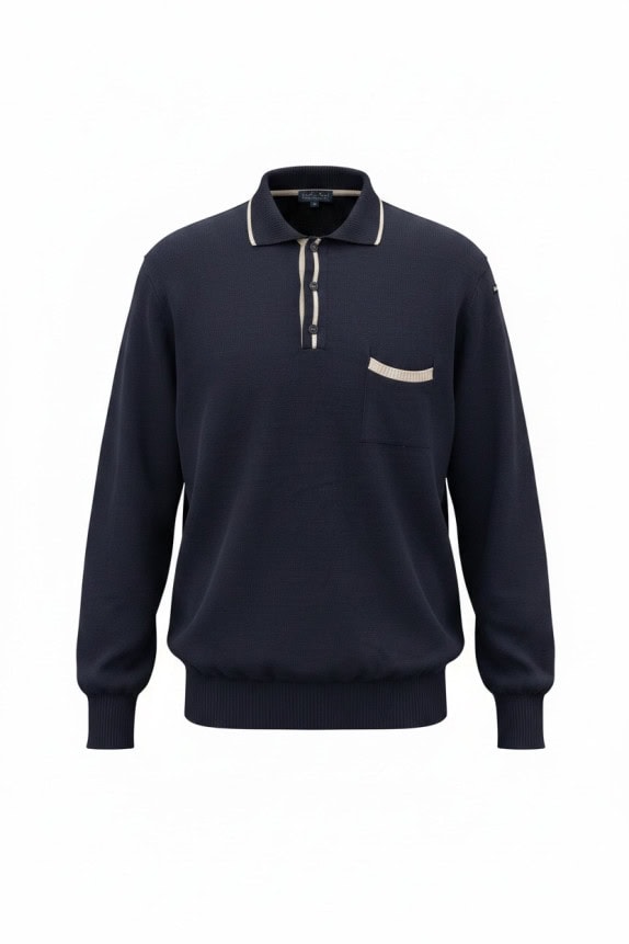 BLUE EAGLE LES COPAINS ΠΛΕΚΤΟ POLO ΚΛΑΣΙΚΟ NAVY ΑΝΤΡΙΚΟ PRE OWNED XL