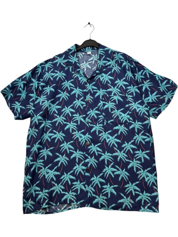BLUE HARBOUR CAMICIA HAWAIIANA TROPICAL NAVY UOMO PRE OWNED L