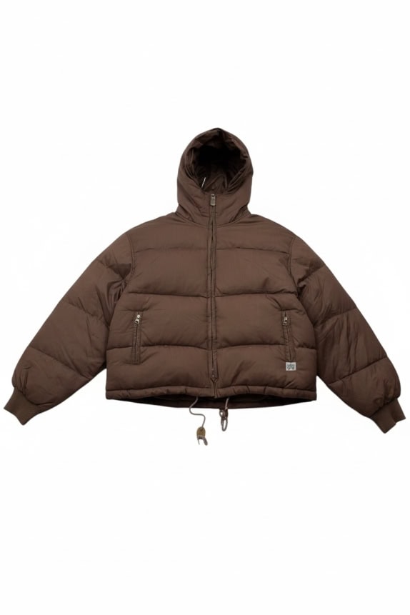 BOMB BOOGIE PADDED JACKET VINTAGE ΜΕ ΚΟΥΚΟΥΛΑ ΚΑΦΕ ΓΥΝΑΙΚΕΙΟ M