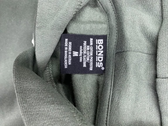BONDS Φούτερ Hoodie Casual Χωρίς Logo Χακί Ανδρικό M