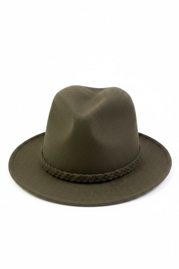 BORSALINO CAPPELLO FEDORA CLASSICO OLIVA UNISEX PRE OWNED