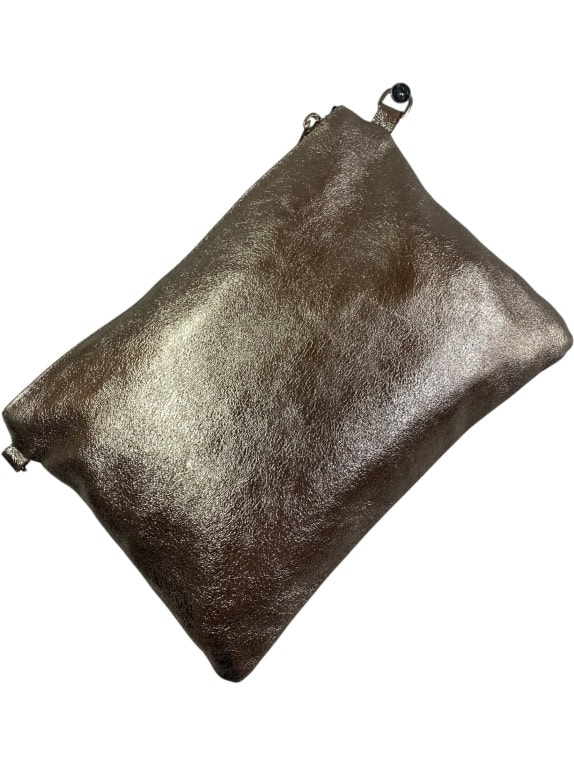BORSE IN PELLE METALLIC BRONZE CLUTCH BAG WOMEN'S