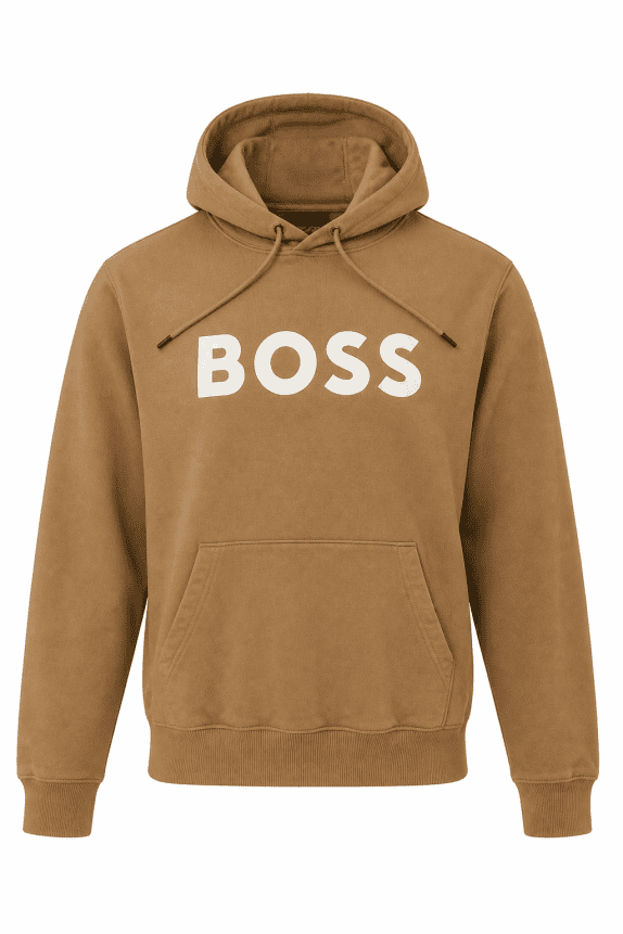 BOSS HOODIE STREETWEAR BROWN MEN PRE OWNED S
