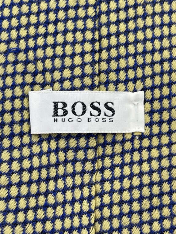 BOSS HUGO BOSS ΓΡΑΒΑΤΑ ΚΛΑΣΙΚΗ ΜΠΛΕ ΚΡΕΜ ΑΝΤΡΙΚΟ PRE OWNED