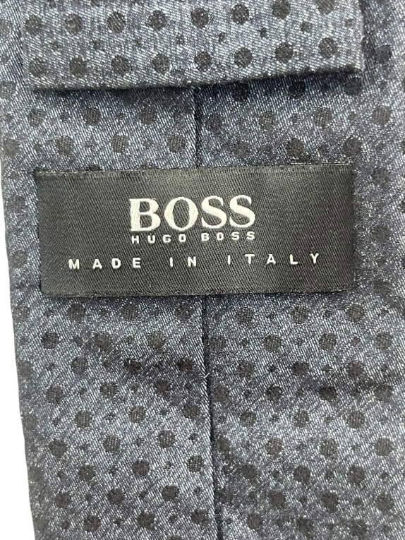 BOSS HUGO BOSS TIE MINIMAL NAVY MENS PRE OWNED