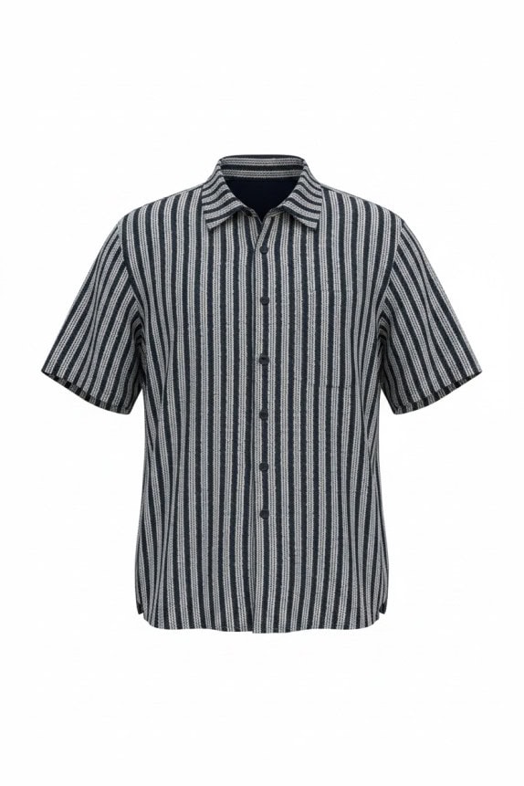 BOSS HUGO BOSS CAMICIA MANICA CORTA CLASSIC RIGATA NERA UOMO PRE OWNED XL