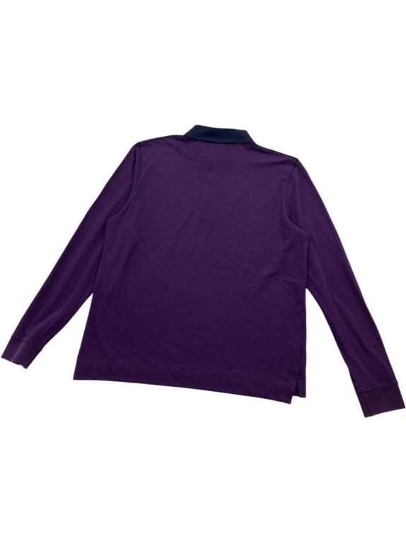 BOSS HUGO BOSS ΜΠΛΟΥΖΑ POLO ΜΑΚΡΥΜΑΝΙΚΗ REGULAR FIT PIMA COTTON ΜΩΒ ΑΝΔΡΙΚΟ XL