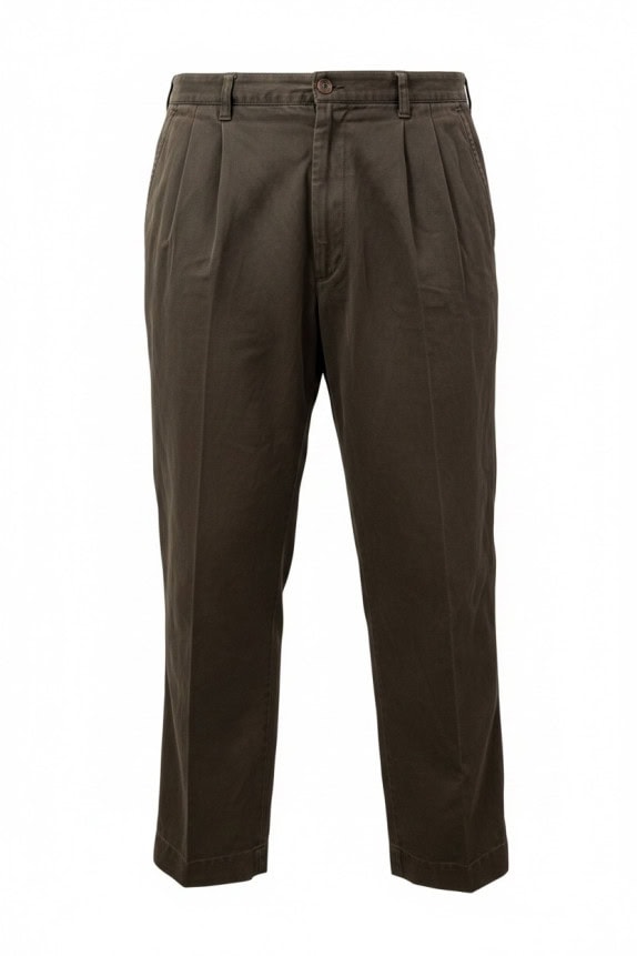 BOSS HUGO BOSS PLEATED TROUSERS CLASSIC OLIVE MEN PRE OWNED XL