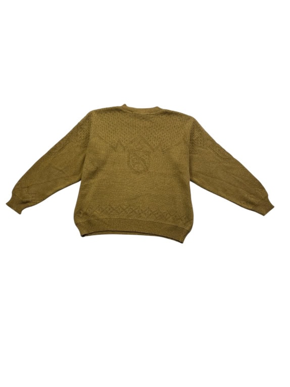 BOSS HUGO BOSS Pullover in maglia vintage con logo kaki da uomo L