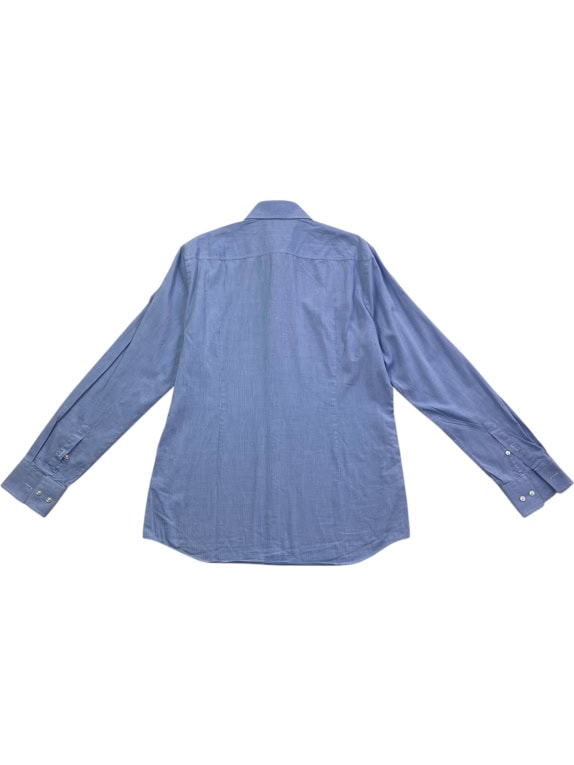 BOSS HUGO BOSS ΠΟΥΚΑΜΙΣΟ SLIM FIT ΜΙΚΡΟΚΑΡΟ ΜΠΛΕ ΑΝΔΡΙΚΟ L