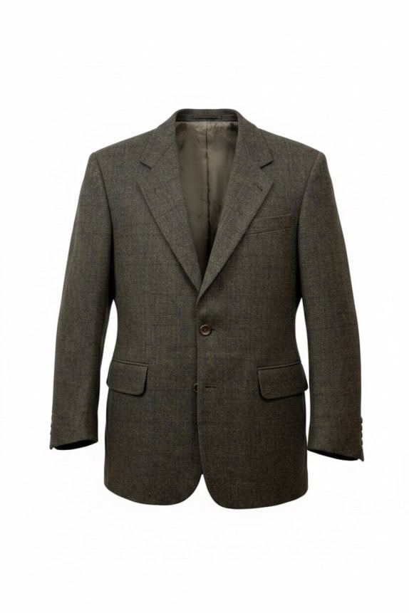 BOSS HUGO BOSS BLAZER CLASSIC TWEED OLIVE BROWN UOMO PRE OWNED M