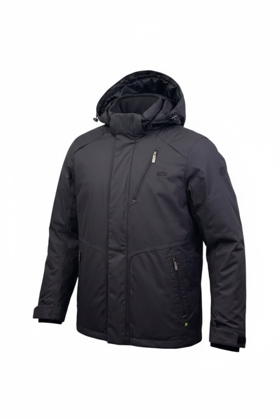 BOSS GIACCA CON CAPPUCCIO MINIMAL NERA UOMO PRE OWNED XL