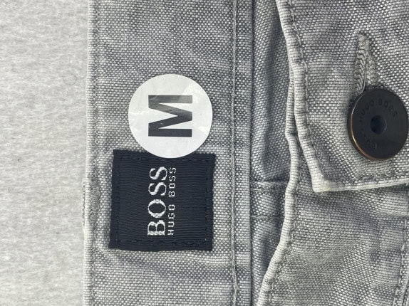 BOSS PANTS MINIMAL GREY MEN PRE OWNED M
