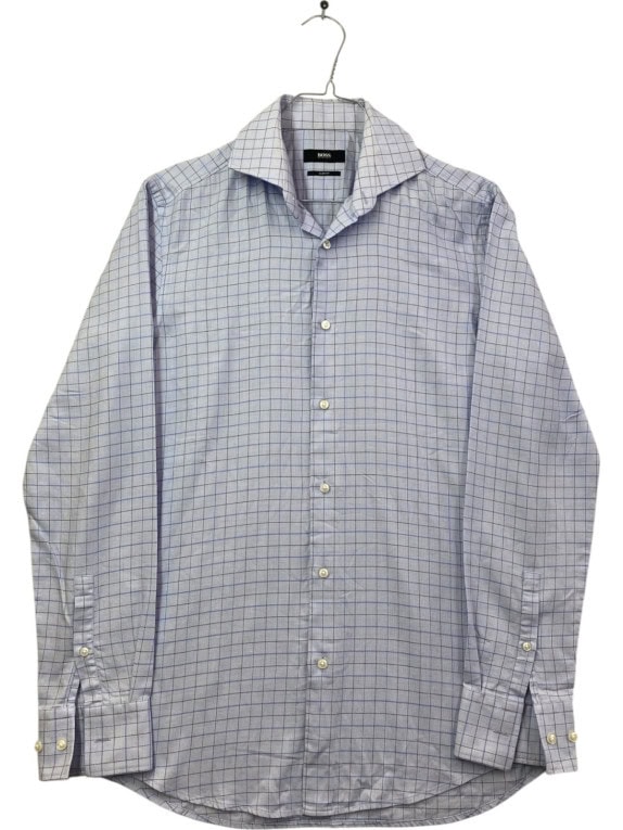 BOSS CAMICIA CLASSIC AZZURRA A QUADRI UOMO PRE OWNED M