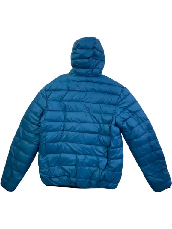 BOSS PUFFER JACKET WITH HOOD LOGO BLUE UNISEX M