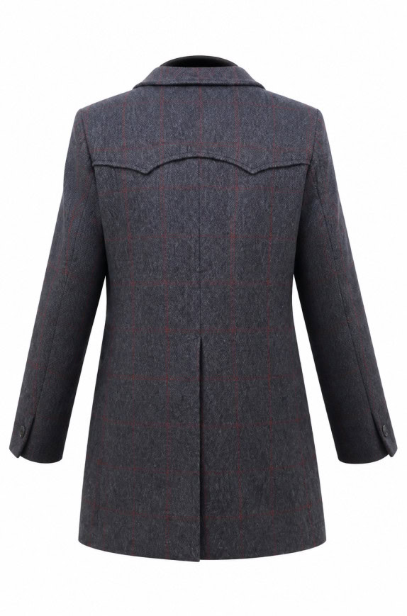VINTAGE COAT 90S  GREY PLAID WOMEN PRE OWNED
