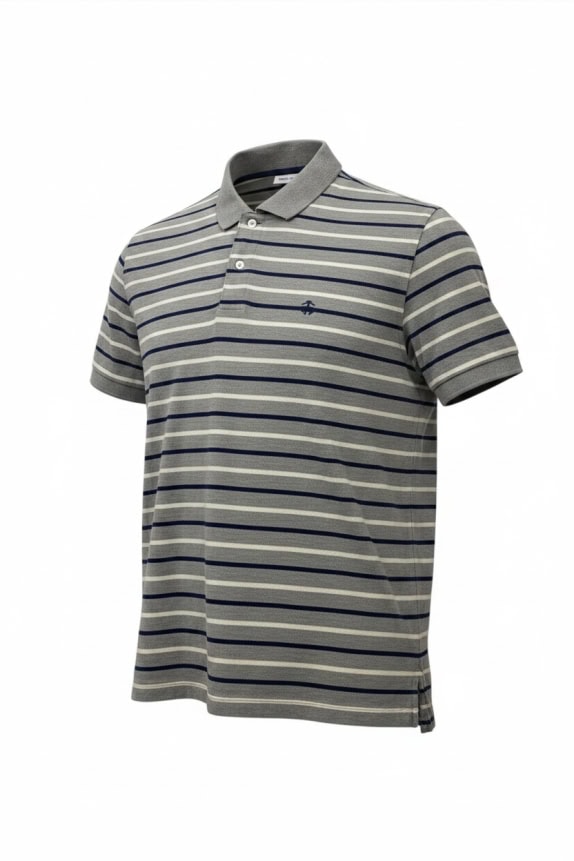 Brooks Brothers Striped Polo Shirt Grey