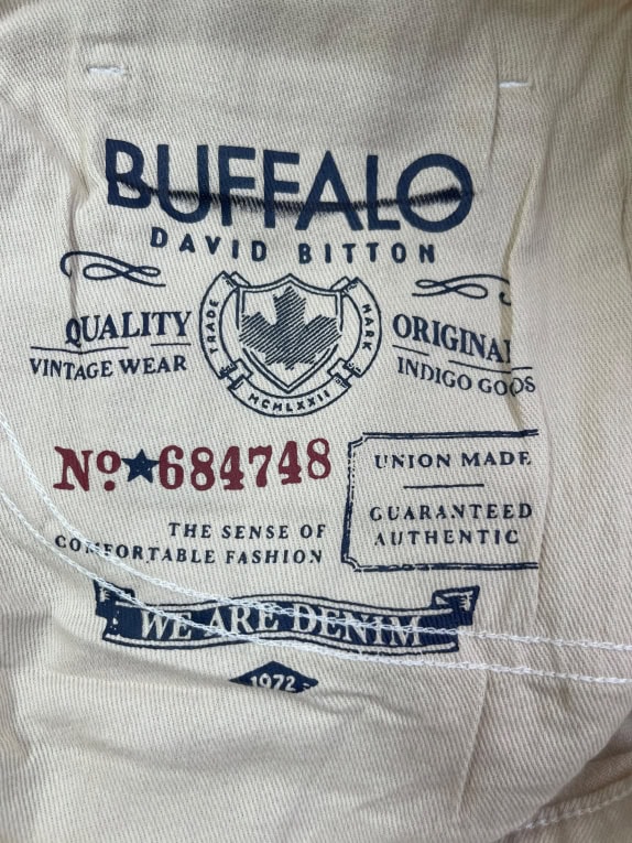 BUFFALO DAVID BITTON Pantaloni Chino Casual con Logo Beige da Uomo XL