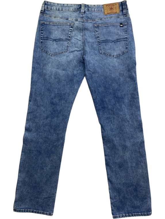BUFFALO DAVID BITTON jeans vintage wear con logo blu da uomo L (W36)