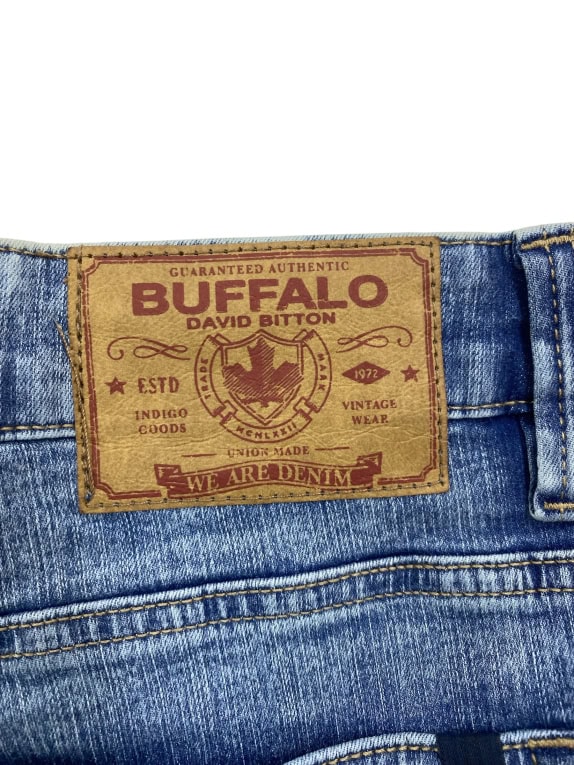 BUFFALO DAVID BITTON jeans vintage wear con logo blu da uomo L (W36)