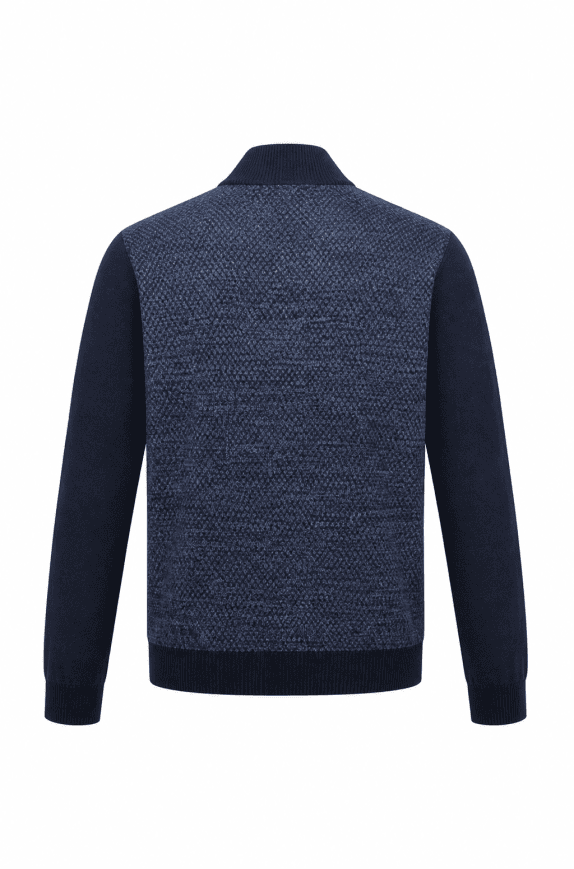 BUGATTI KNIT HALF ZIP PULLOVER BLUE MEN PRE OWNED S