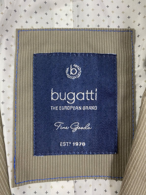Bugatti Giacca da completo gessata fine kaki da uomo M