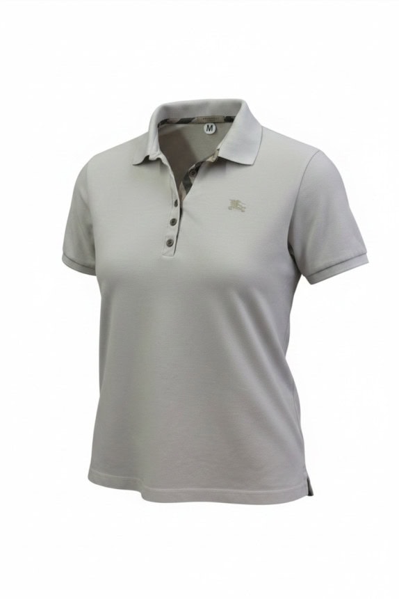 BURBERRY BRIT POLO MINIMAL GRIGIO CHIARO DONNA PRE OWNED M