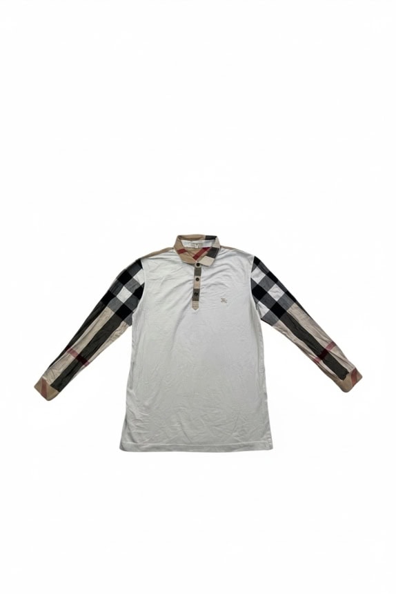 BURBERRY BRIT POLO CLASSIC OFF WHITE UOMO PRE OWNED M