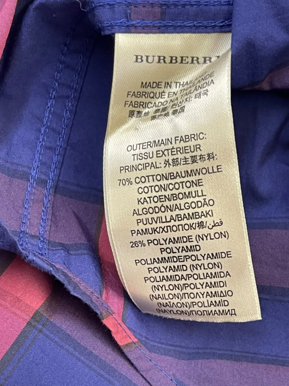 BURBERRY BRIT ΠΟΥΚΑΜΙΣΟ CLASSIC CHECK NAVY ΡΟΖ ΑΝΤΡΙΚΟ PRE OWNED S