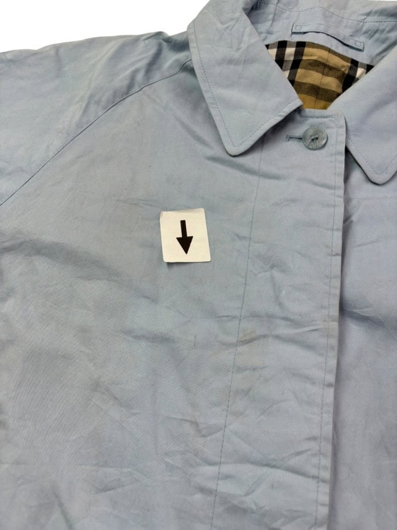 BURBERRY 90s RAINCOAT MINIMAL LIGHT BLUE MENS PRE OWNED