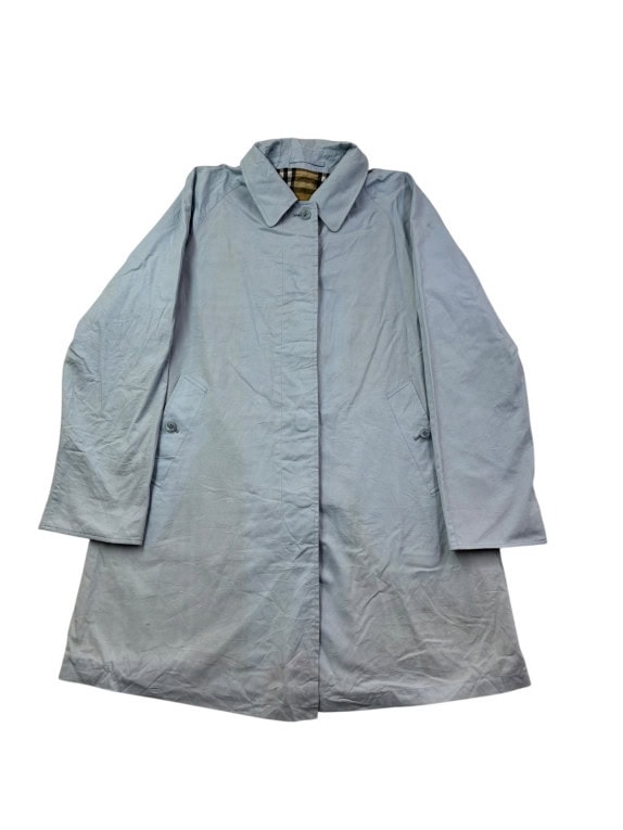 BURBERRY 90s RAINCOAT MINIMAL LIGHT BLUE MENS PRE OWNED
