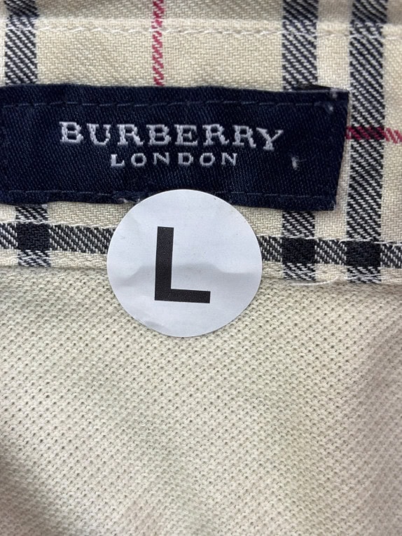BURBERRY LONDON ΜΠΛΟΥΖΑ POLO CLASSIC ΜΠΕΖ ΑΝΤΡΙΚΟ PRE OWNED L