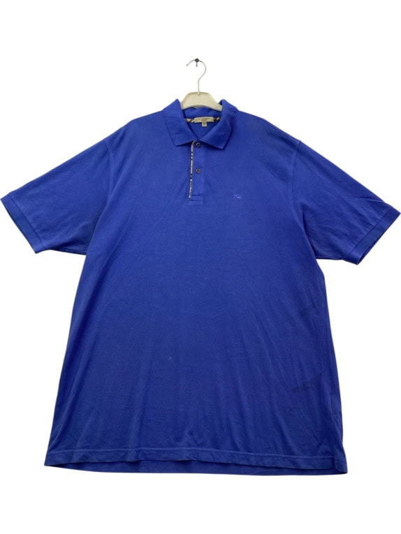 BURBERRY LONDON POLO SHIRT CLASSIC BLUE MENS PRE OWNED XL