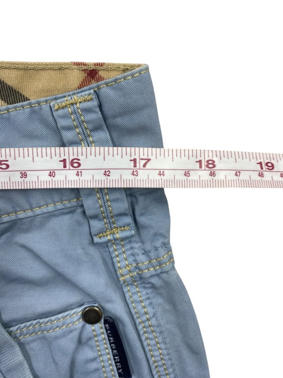 BURBERRY LONDON PANTALONE CHINO CON FODERA VINTAGE CHECK CELESTE DA UOMO L