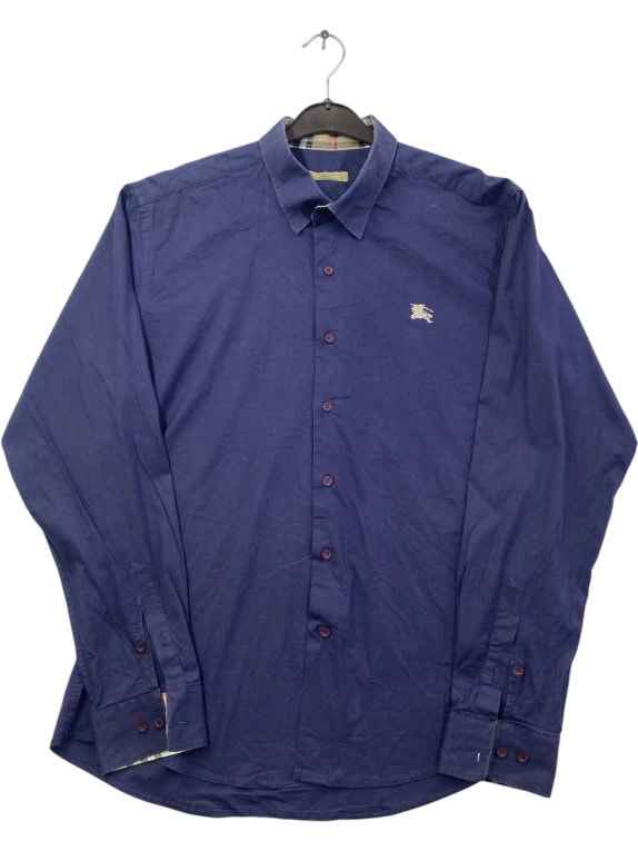 BURBERRY LONDON ΠΟΥΚΑΜΙΣΟ ΚΛΑΣΙΚΟ NAVY ΑΝΤΡΙΚΟ PRE OWNED L
